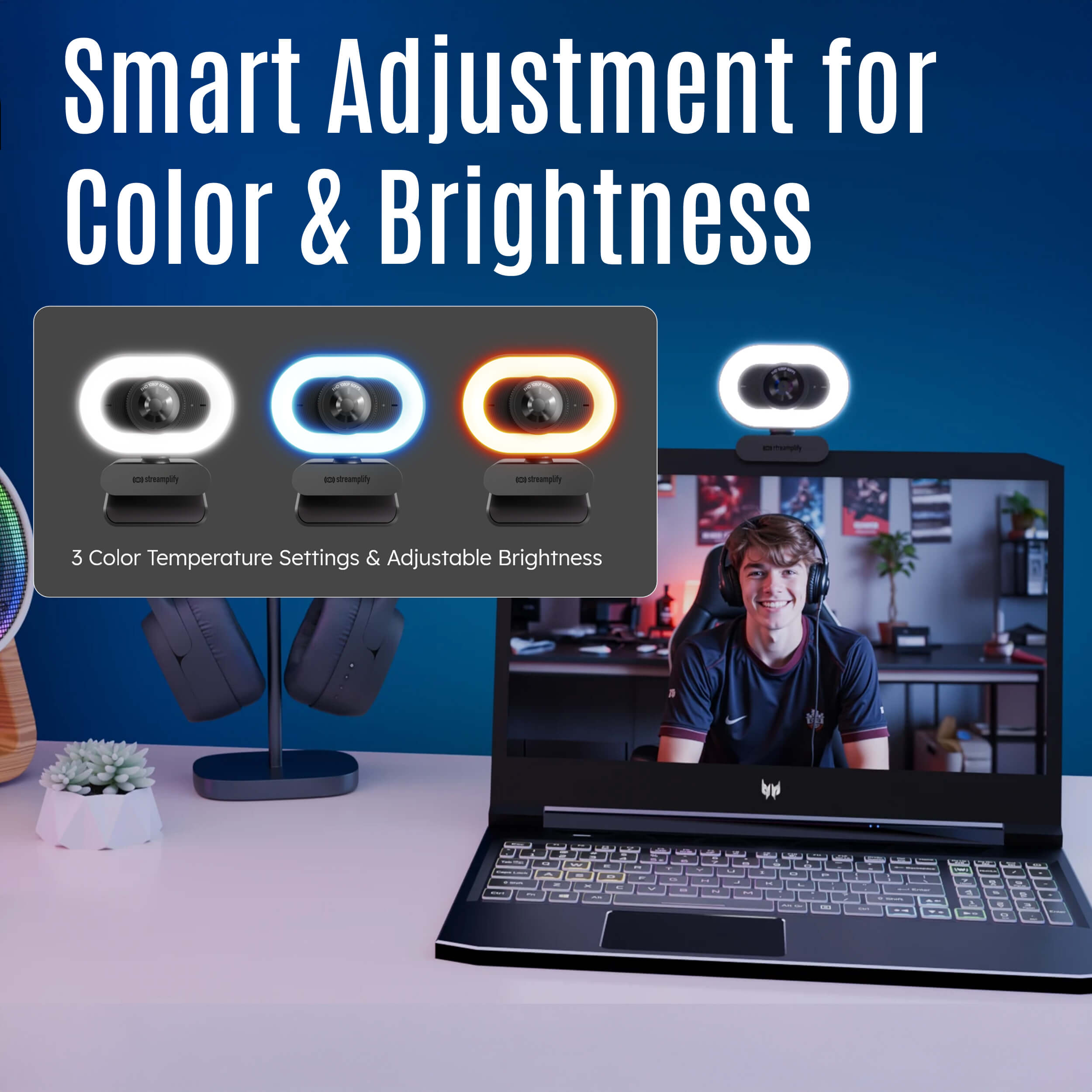 streamplify-cam-plus-webcam-1080p-mit-ringlicht image 4
