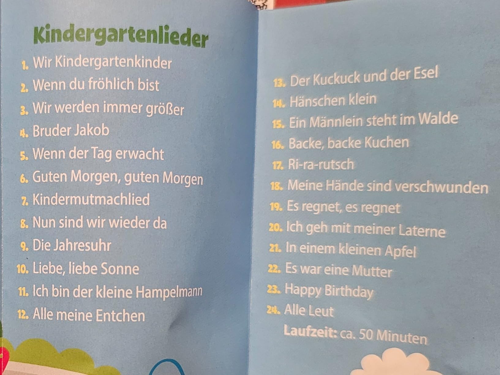 Viele bekannte Lieder dabei
